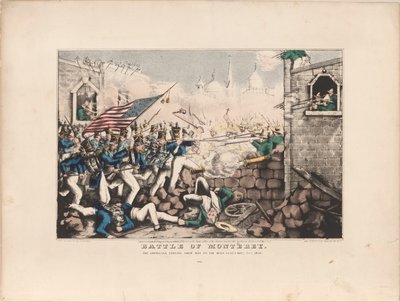 Battaglia di Monterey / Gli americani si fanno strada verso la piazza principale, 23 settembre 1846 da Nathaniel Currier