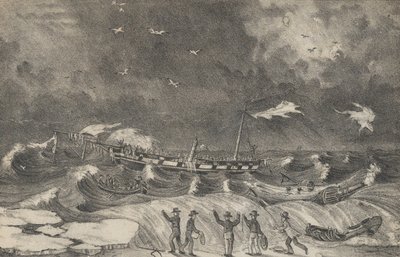 Terribile Naufragio del Messico sulla Spiaggia di Hempstead, 2 gennaio 1837 da Nathaniel Currier