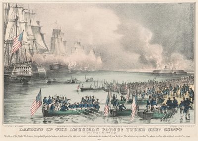 Sbarco delle forze americane sotto il Gen. Scott: A Vera Cruz 9 marzo 1847 da Nathaniel Currier
