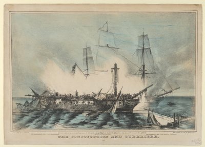 La Costituzione e Guerriere-Combattuta il 19 agosto 1812 da Nathaniel Currier