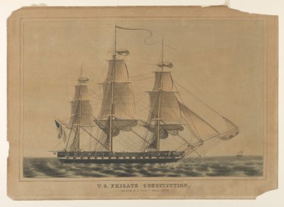 Fregata degli Stati Uniti Constitution, 1838-46 da Nathaniel Currier