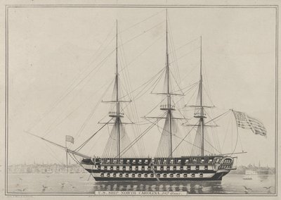Nave U. S. North Carolina, 102 cannoni, 1843 da Nathaniel Currier