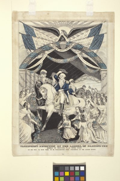 La Ricezione di Washington dalle Signore al Passaggio del Ponte di Trenton da Nathaniel Currier