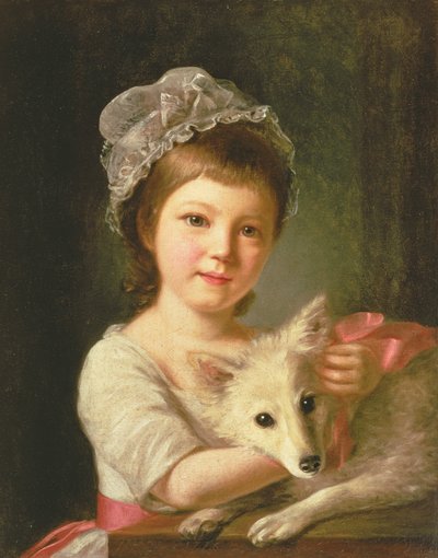 Ragazza con un cane, 1776 da Nathaniel Hone