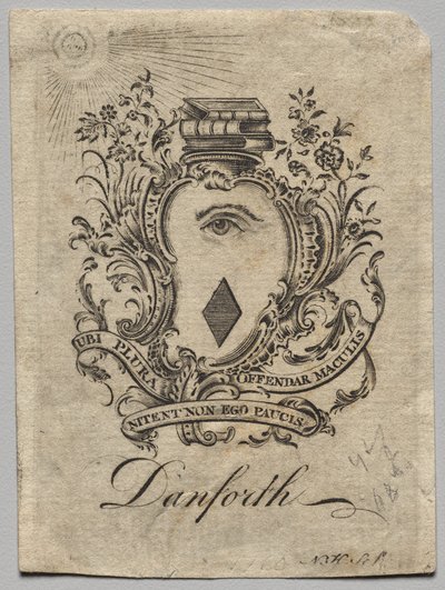 Ex Libris: Stemma con iscrizione Danforth da Nathaniel Hurd