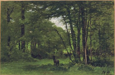 La recinzione di confine, Foresta di Fontainebleau, c.1868 da Nathaniel II Hone