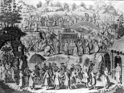 Processione di una sposa che va a casa del marito, illustrazione da 