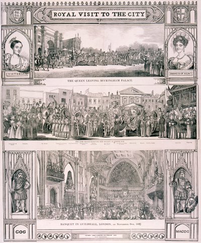 Visita della Regina Vittoria alla Città di Londra, 1837 da Nathaniel Whittock