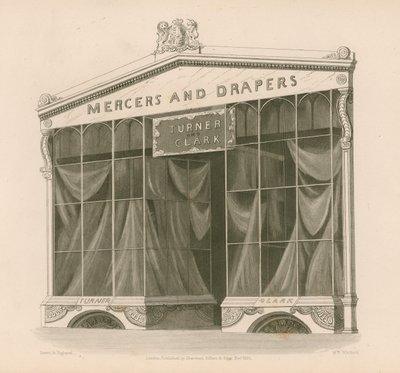 Negozio di Messrs Turner e Clark, Mercers e Drapers, Coventry Street, Londra da Nathaniel Whittock