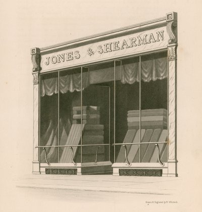 Vetrina del negozio di Messrs Jones e Shearman, Blackfriars Road, Londra da Nathaniel Whittock