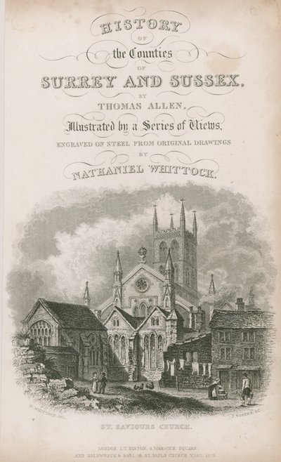 Chiesa di San Salvatore, Southwark, Surrey da Nathaniel Whittock