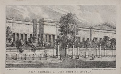 Veduta della nuova biblioteca al British Museum, c.1830 da Nathaniel Whittock