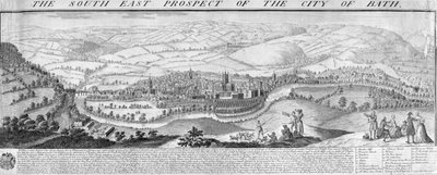 La prospettiva sud-est della città di Bath, 1734 da Nathaniel and Samuel Buck