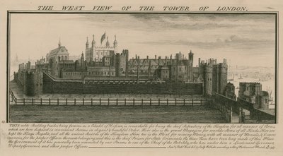La vista occidentale della Torre di Londra da Nathaniel and Samuel Buck