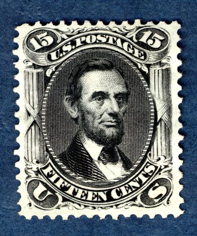 Francobollo da 15 centesimi di Abraham Lincoln, ristampa singola, 1875 da National Bank Note Company
