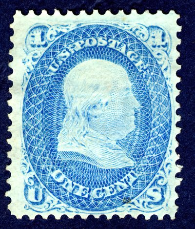 1c Franklin F Grill singolo, 1867 da National Bank Note Company