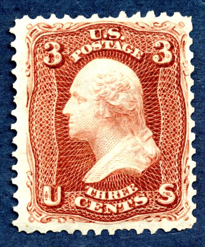 3c Washington ristampa singola da National Bank Note Company
