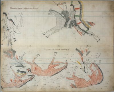Cheyennes respinti e feriti, c.1877-79 da Native American