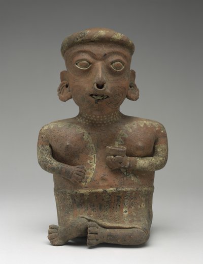 Figura femminile, parte di una coppia seduta, 300 a.C.-300 d.C. da Nayarit Nayarit