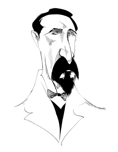 Alexander Borodin, compositore russo, caricatura b/n, 2010 di Neale Osborne da Neale Osborne
