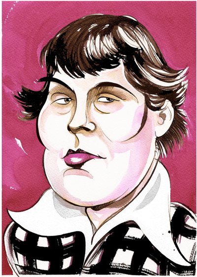 Galina Ustvolskaya - caricatura a colori da Neale Osborne