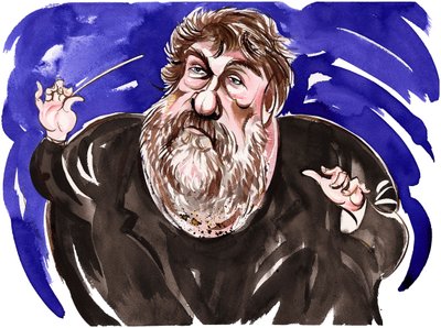 Oliver Knussen - caricatura a colori da Neale Osborne