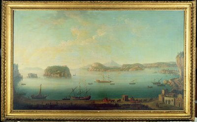 Veduta della costa vicino a Napoli con le isole di Nisida, Procida, Ischia e Capri, c.1780 da Neapolitan School