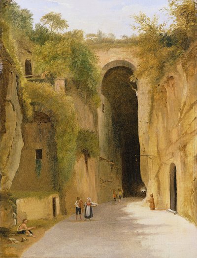 La Crypta Napoletana, sotto la collina di Posillipo, Napoli, c.1840 da Neapolitan School