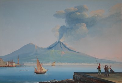 Veduta della Baia di Napoli con il Vesuvio da Neapolitan School