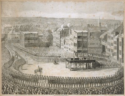 Esecuzione dei ribelli nel 1745, Tower Hill, Londra da Neele and Stockley