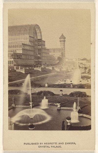 [Vista esterna del Crystal Palace e del parco]. da Negretti and Zambra