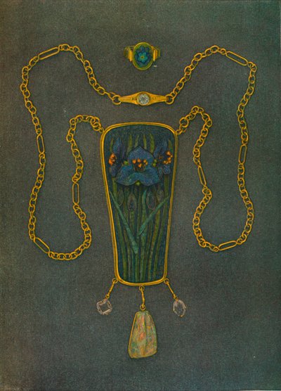 Un Collier in Oro, Smalto e Pietre Preziose da Nelson Ethelred Dawson