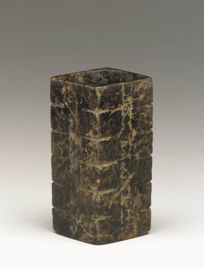 Tubo alto (cong) regione del Lago Tai, cultura Liangzhu, 3300-2250 a.C. da Neolithic Period Chinese School