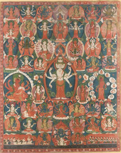 Paubha di Avalokiteshvara a undici teste da Nepalese School