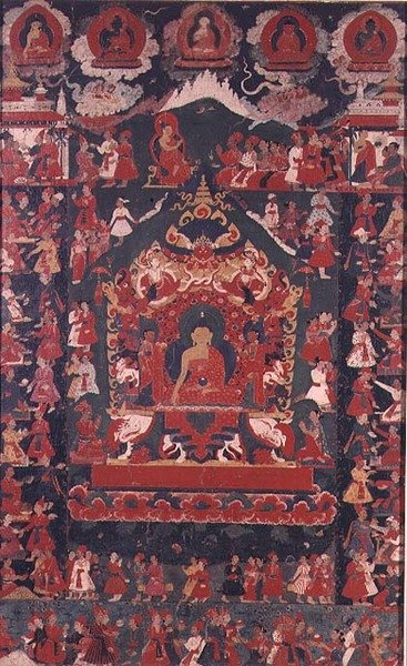 Buddha che inaugura la pratica di ricevere elemosine, da 
