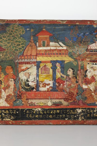 (dettaglio) da una copertina di manoscritto buddhista da Nepalese School