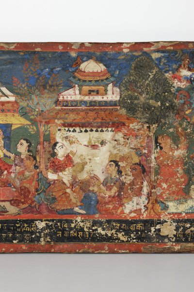 (dettaglio) da una copertina di manoscritto buddhista da Nepalese School