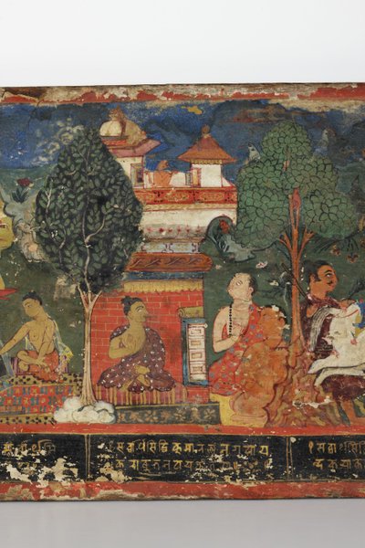 (dettaglio) da una copertina di manoscritto buddhista da Nepalese School