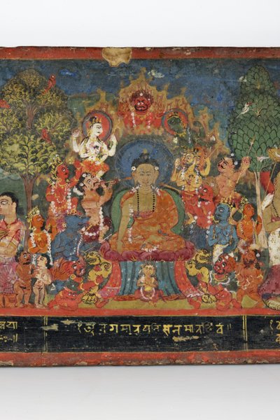 (dettaglio) da una copertina di manoscritto buddhista da Nepalese School