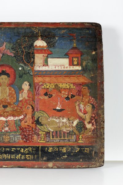 (dettaglio) da una copertina di manoscritto buddhista da Nepalese School
