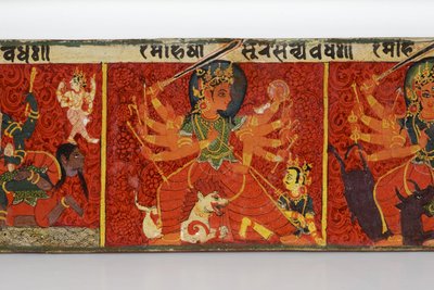 (dettaglio) da una copertina di manoscritto Devimahatmya da Nepalese School