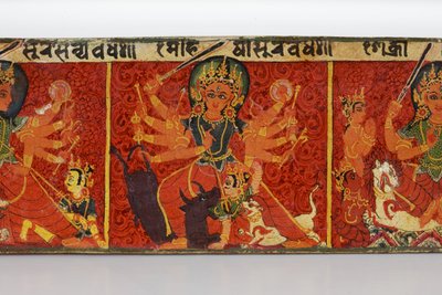 (dettaglio) da una copertina di manoscritto Devimahatmya da Nepalese School