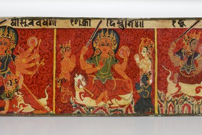 (dettaglio) da una copertina di manoscritto Devimahatmya da Nepalese School