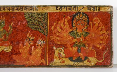 (dettaglio) da una copertina di manoscritto Devimahatmya da Nepalese School