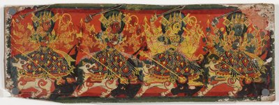 Una delle copertine di un manoscritto che raffigura Devi come le Otto Madri da Nepalese School