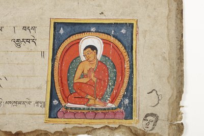 Pagina di un manoscritto buddista, possibilmente dal Mahashitalanika, c.1400 da Nepalese School