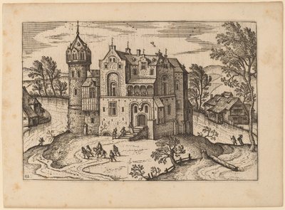 Castello vicino a un fiume da Netherlandish 16th Century