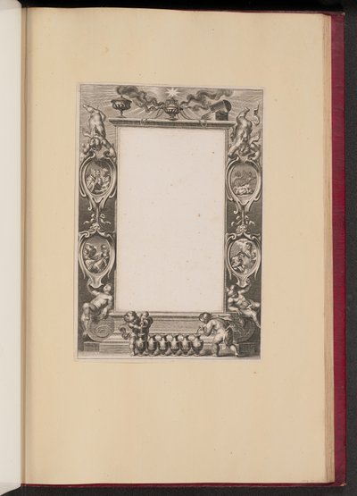 Illustrazione di confine con scene della vita di Cristo e putti che versano vino da Netherlandish 17th Century