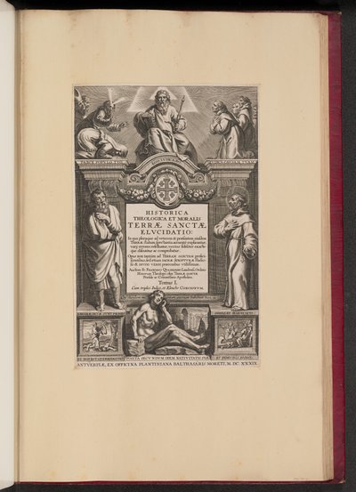 Pagina del titolo per Franciscus Aguilonius, Historica Theologica et Moralis Terrae Sanctae Elucidatio da Netherlandish 17th Century after Sir Peter Paul Rubens