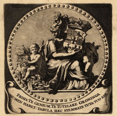 Figura allegorica della Frisia e di Groningen con stemmi da Netherlandish School